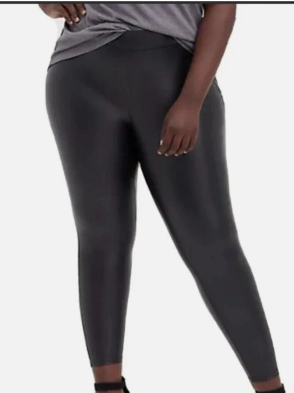 TORRID Black Faux Leather High Waist Skinny Ankle Pant